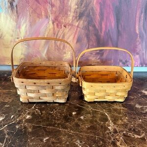 Longaberger Tan Woven Basket Duo